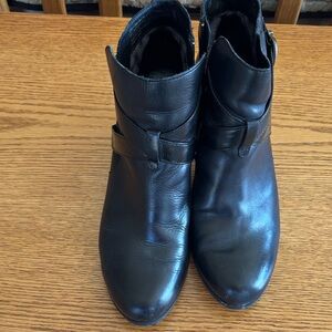 Born Black Leather Ankle Boots